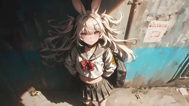 兔耳白发少女