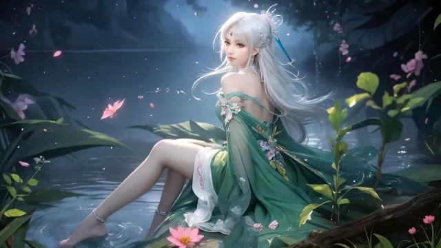 水中绿衣仙女