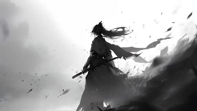 黑衣武士背影