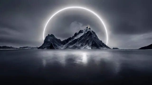 光环下的雪山