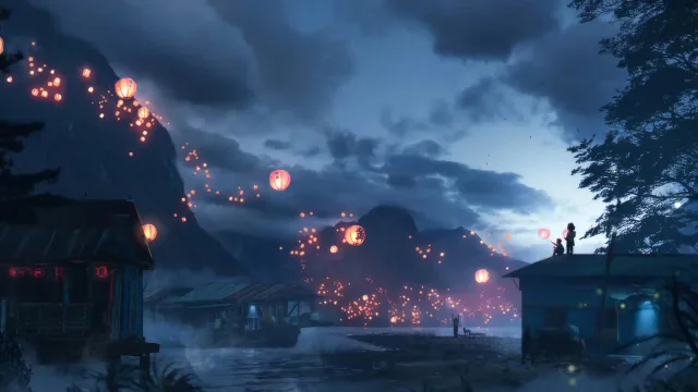 孔明灯升夜空
