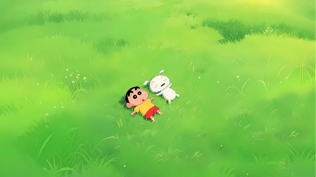 草地上躺卧嬉戏