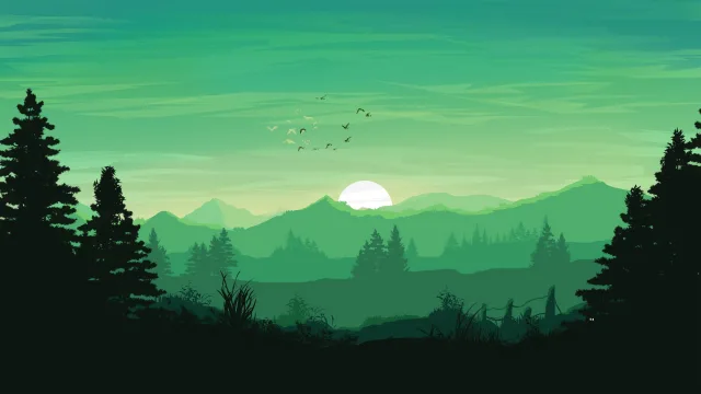 青山绿水映日辉
