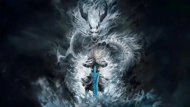 白龙少年持剑