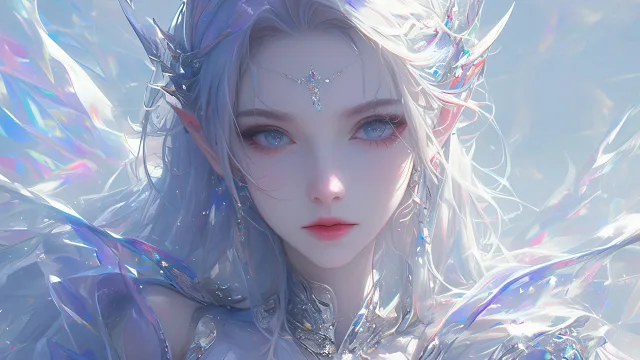银发精灵少女