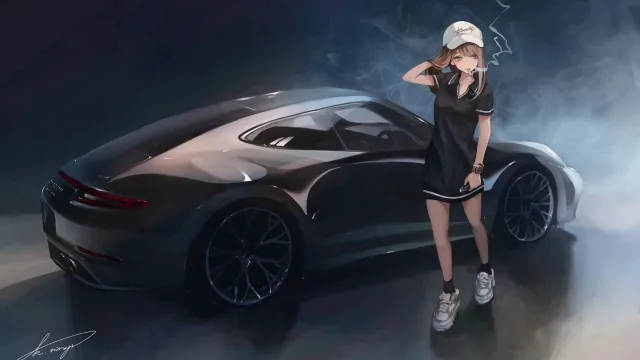 少女与跑车