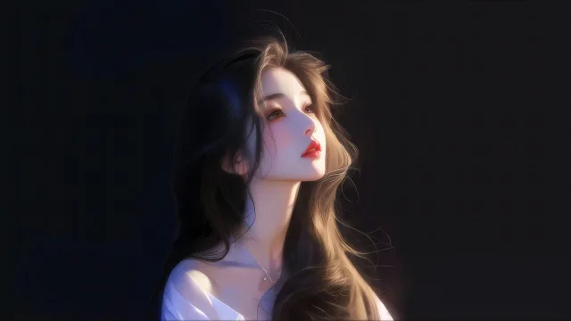 光影下的少女