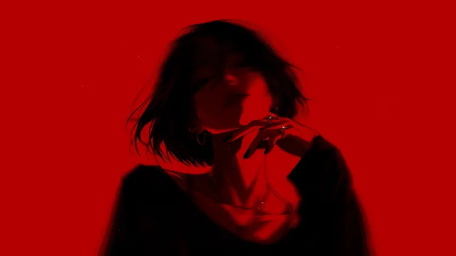 红影少女戴戒指