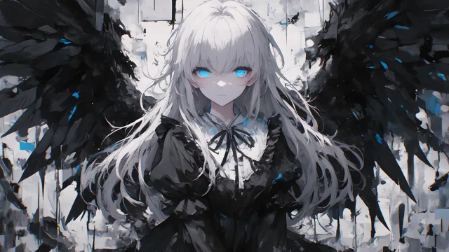 黑翼蓝眸少女