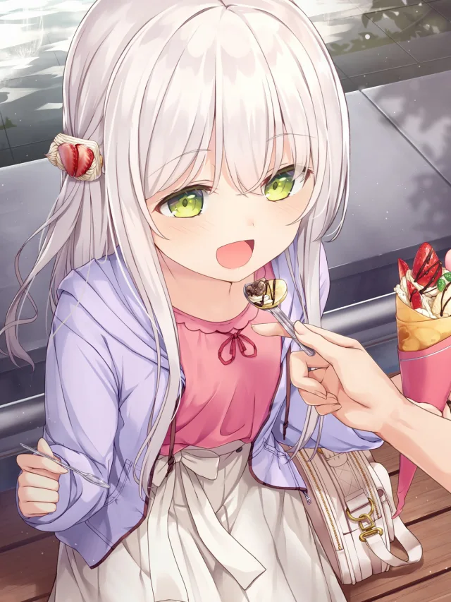少女喂食草莓