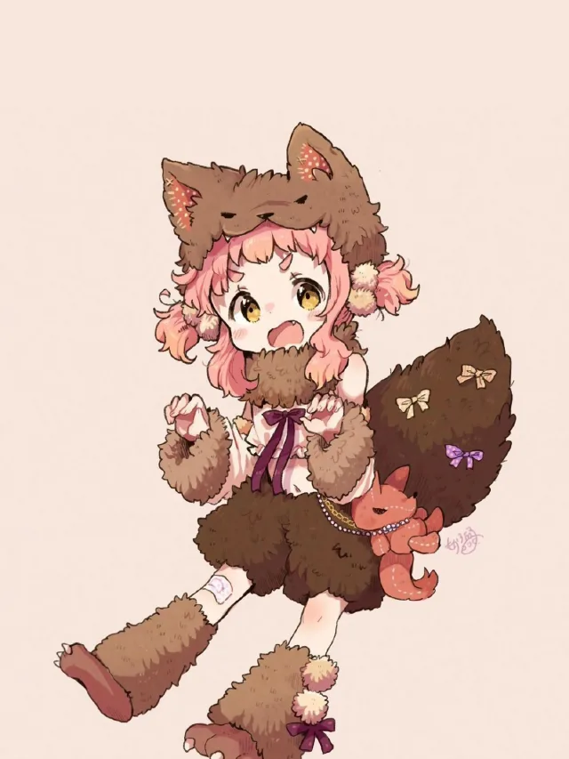 粉发兽耳少女