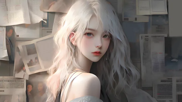 白发少女回眸