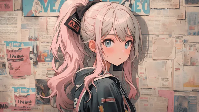 粉色双马尾少女