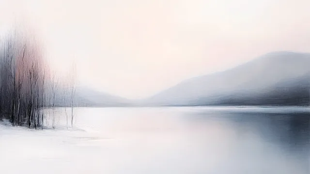 冬日湖面静谧