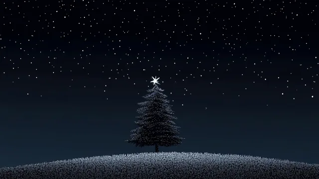 星空下的圣诞树