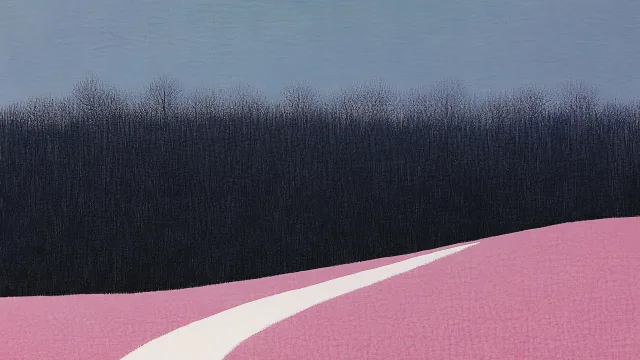 粉色公路蜿蜒