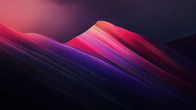紫霞染山峦