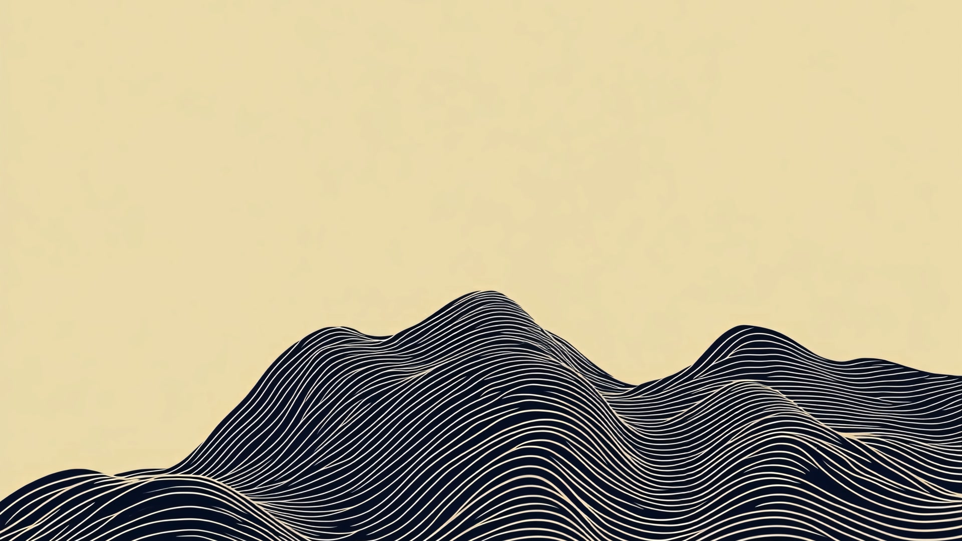 线条波浪山景