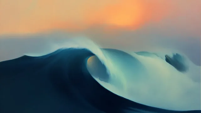 落日海浪壁纸