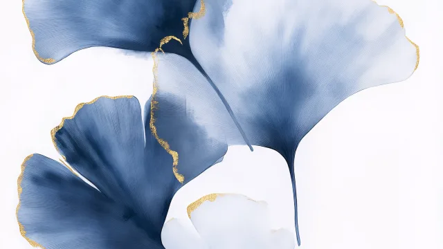 蓝金银杏壁纸