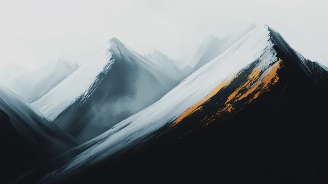 雪山晨曦图