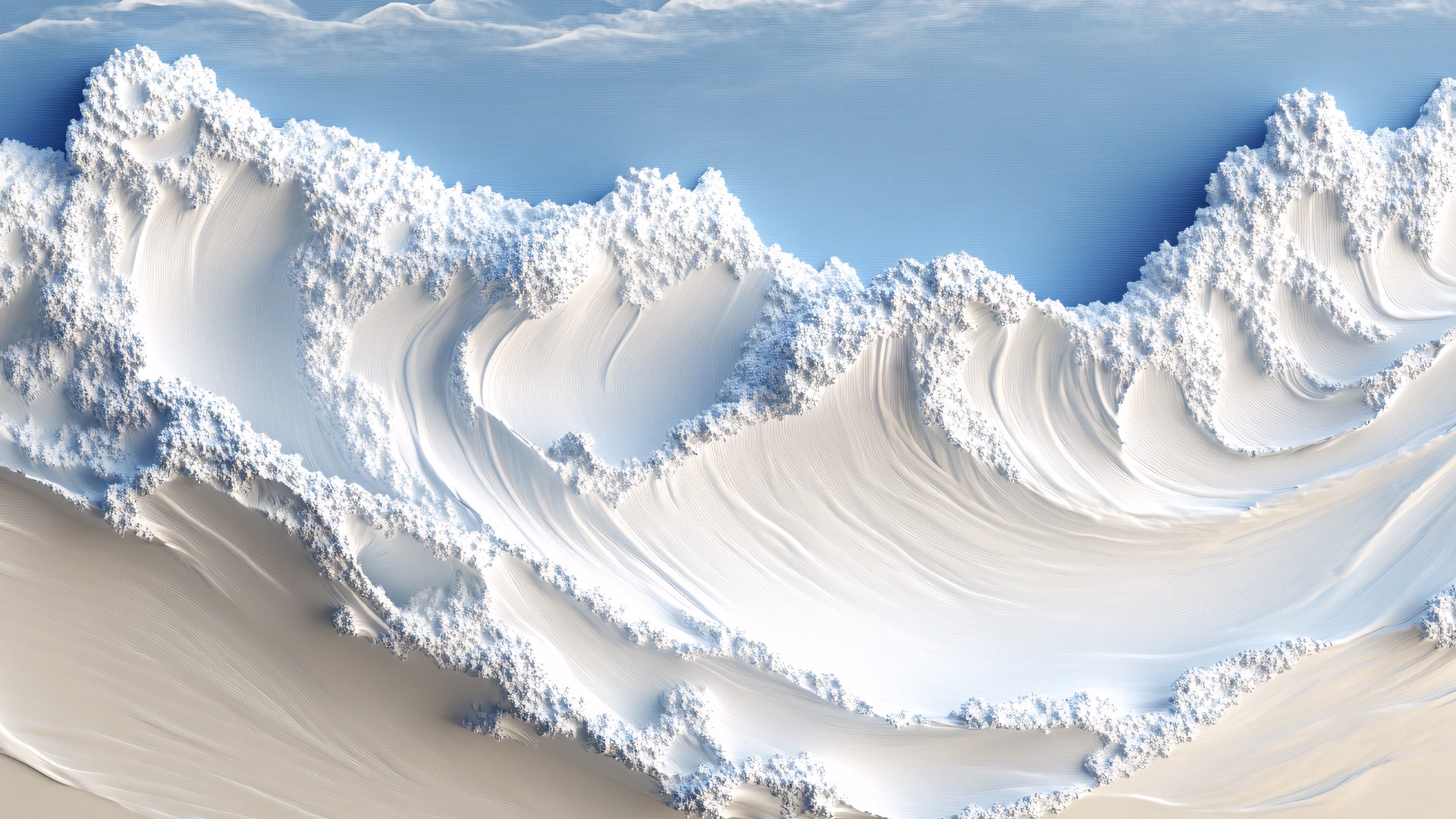 雪浪卷沙海