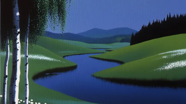 小河流水