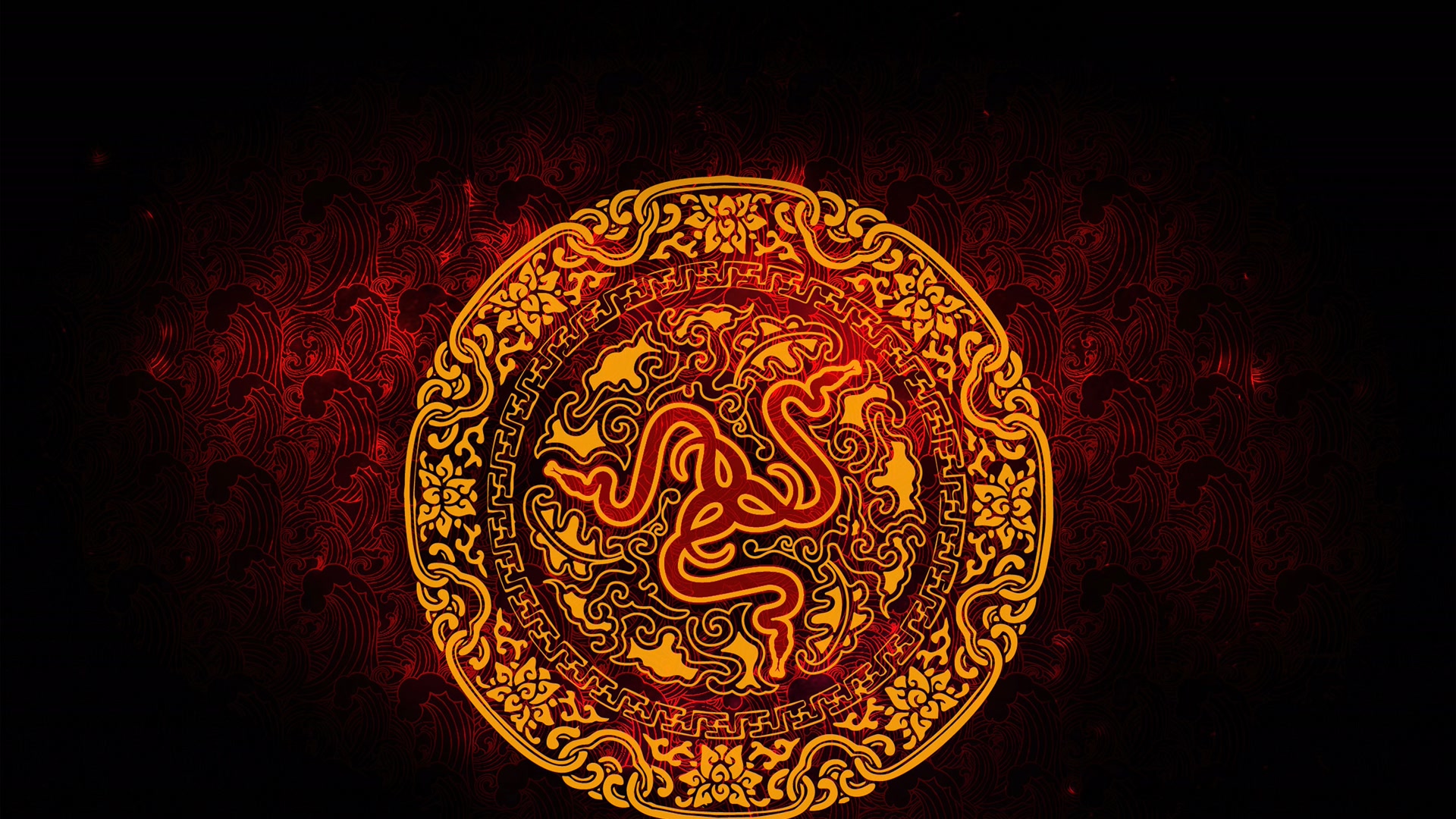 龙纹金盘壁纸