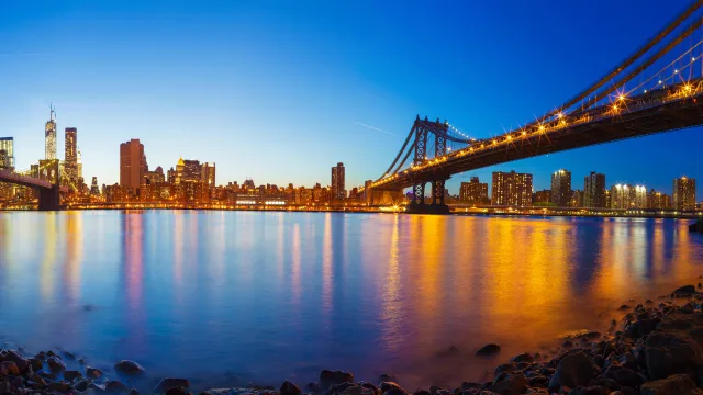 曼哈顿大桥夜景
