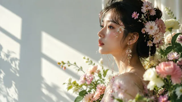 花间少女剪影