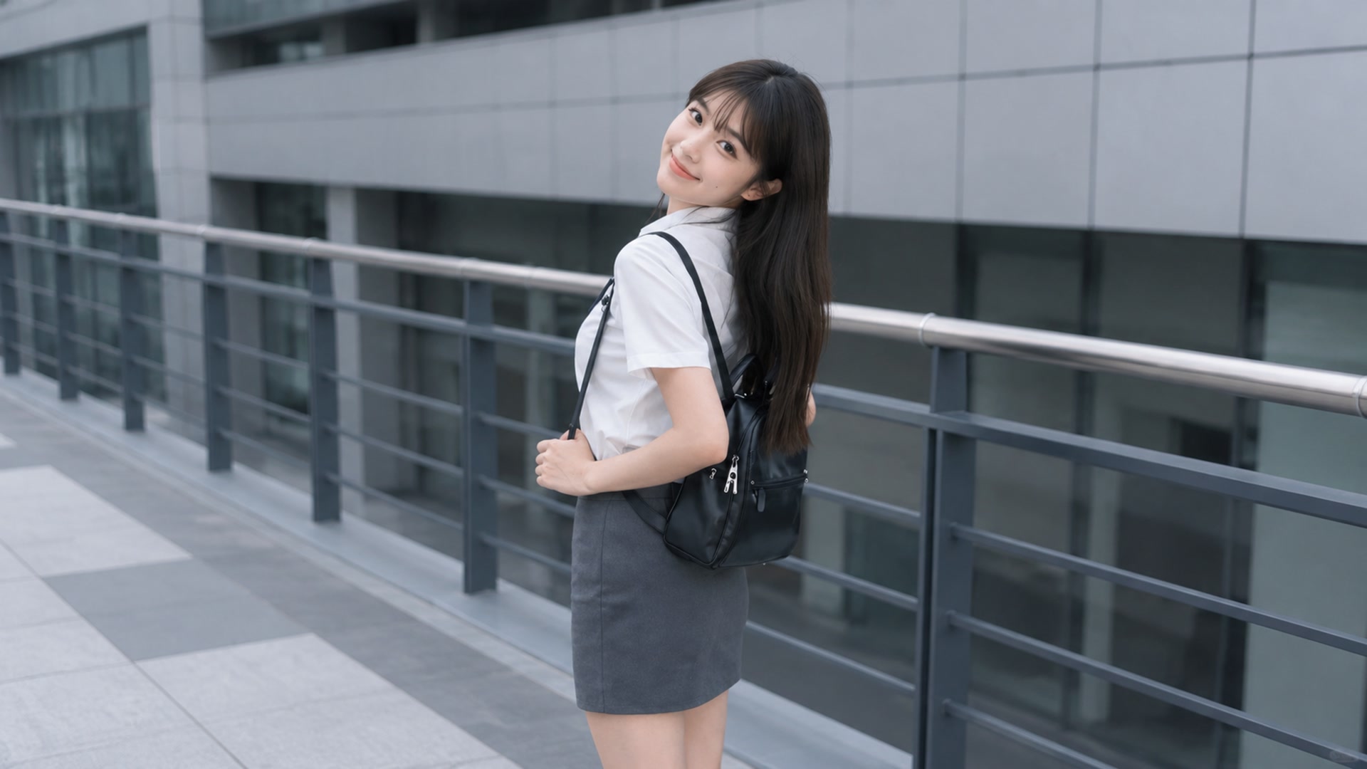 都市回眸清新少女
