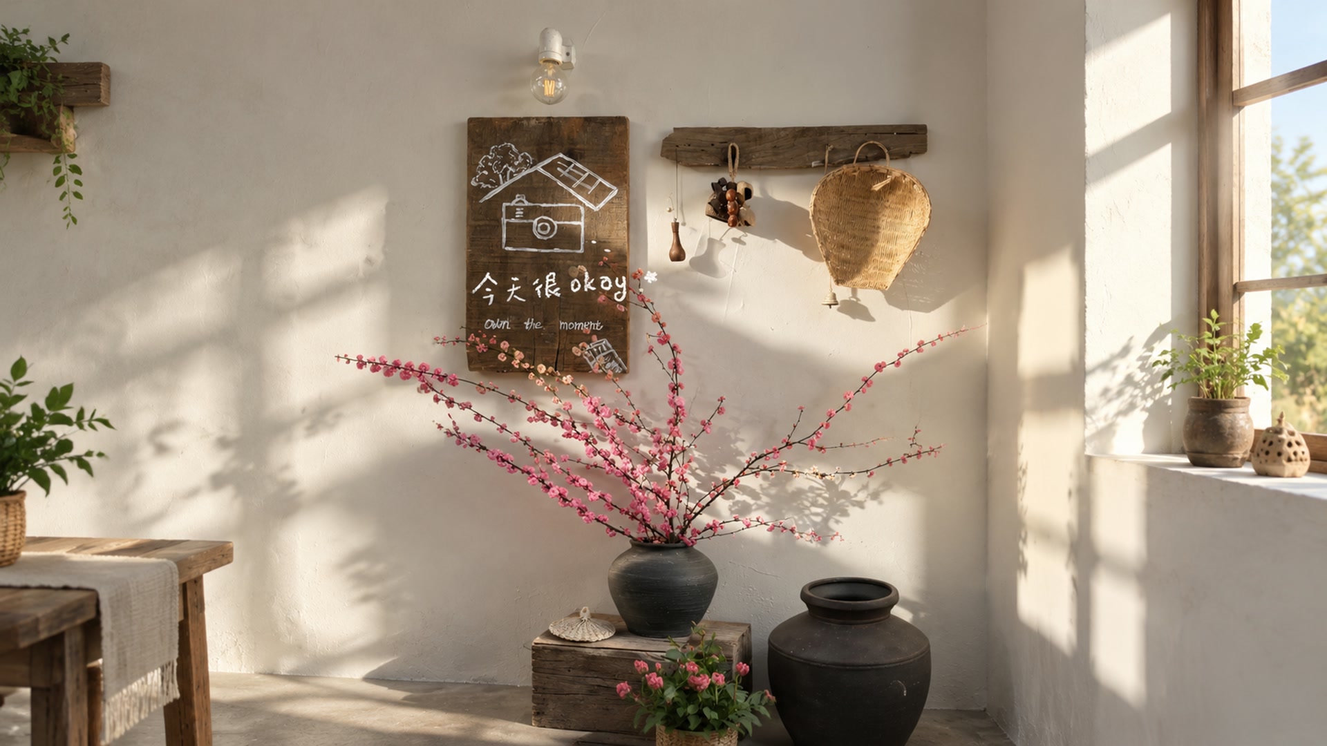 暖阳花影小院
