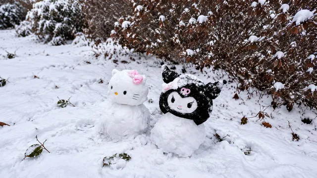 冬日雪人双萌趣