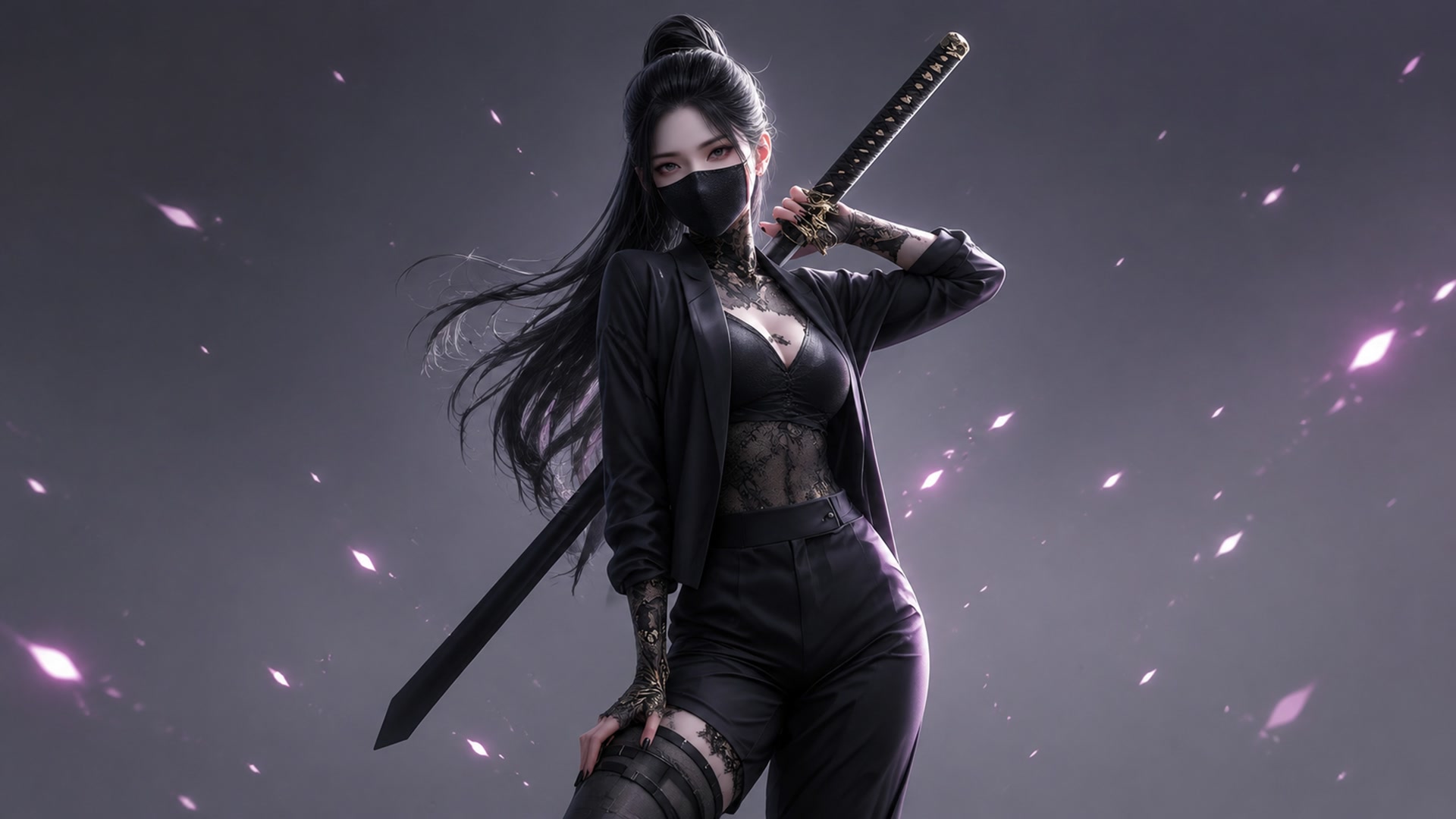 暗夜樱刃女忍者