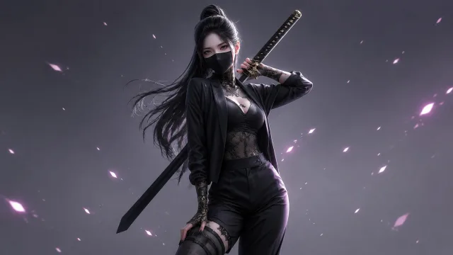 暗夜樱刃女忍者