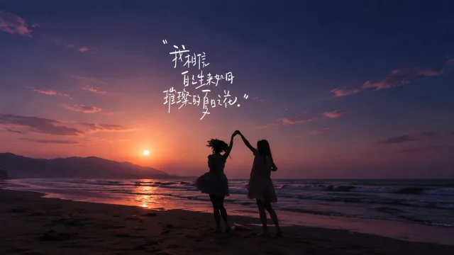 暮色海边共舞