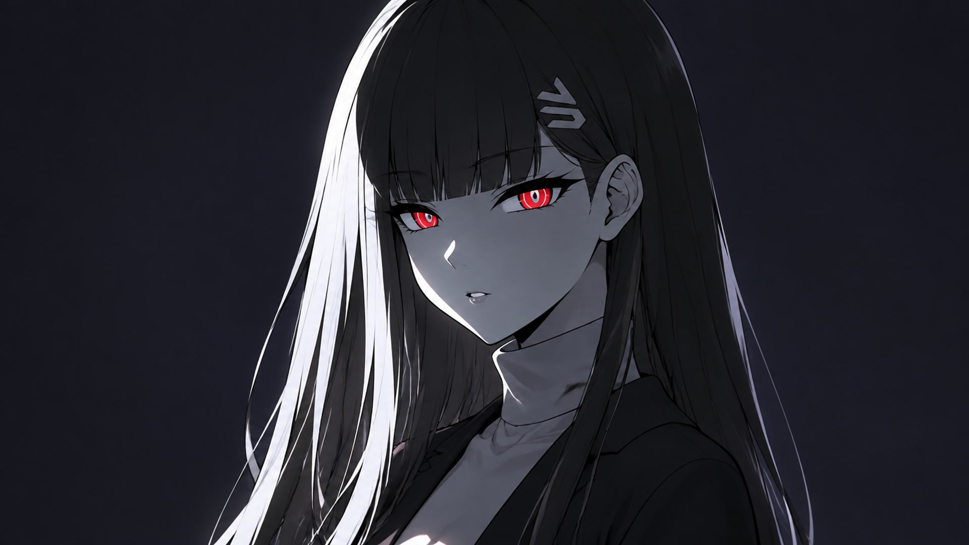 赤瞳黑发少女壁纸