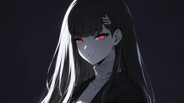 赤瞳黑发少女壁纸