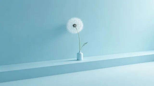 青瓷瓶中蒲公英