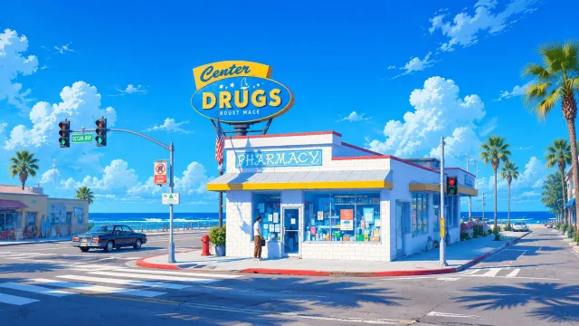 海滨药房晴日景