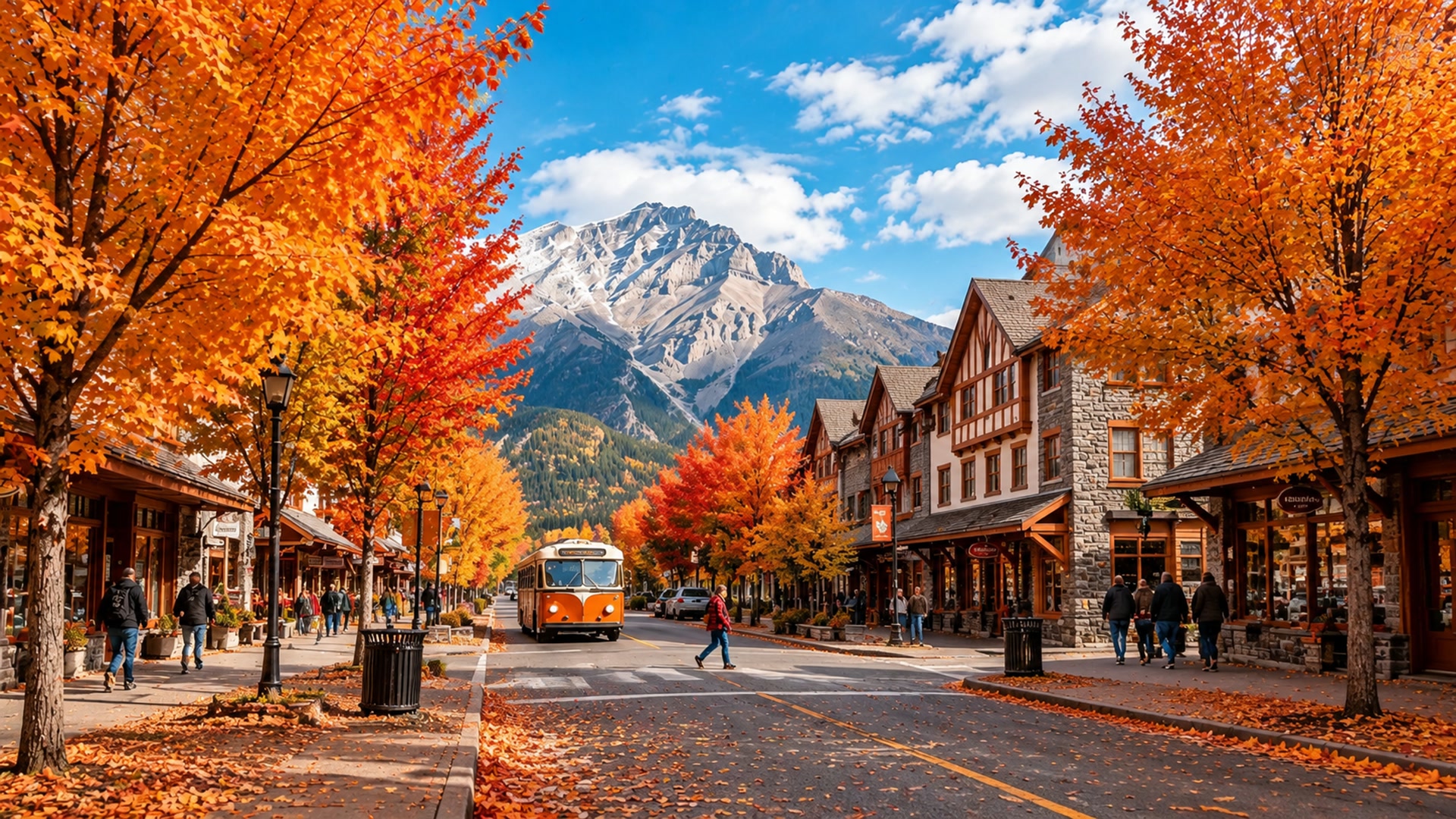 秋色山城街景