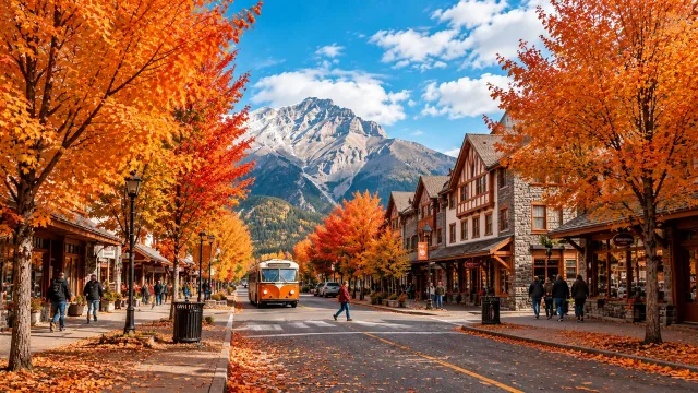 秋色山城街景