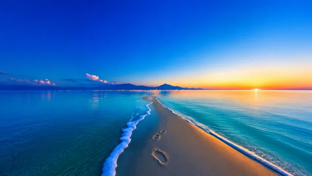 踏浪追逐夕阳