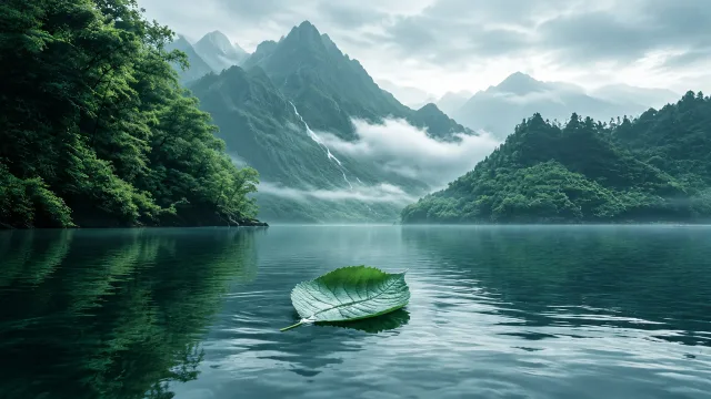 雾隐青山浮叶
