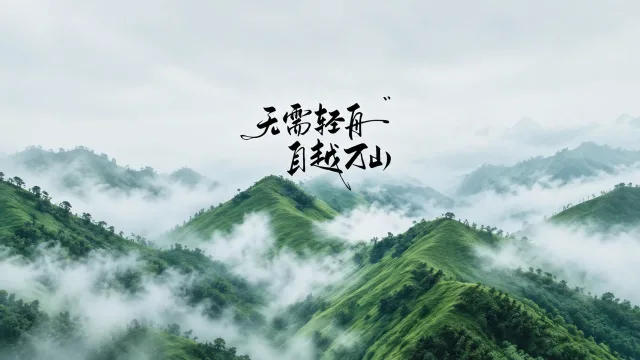 云雾缭绕青山