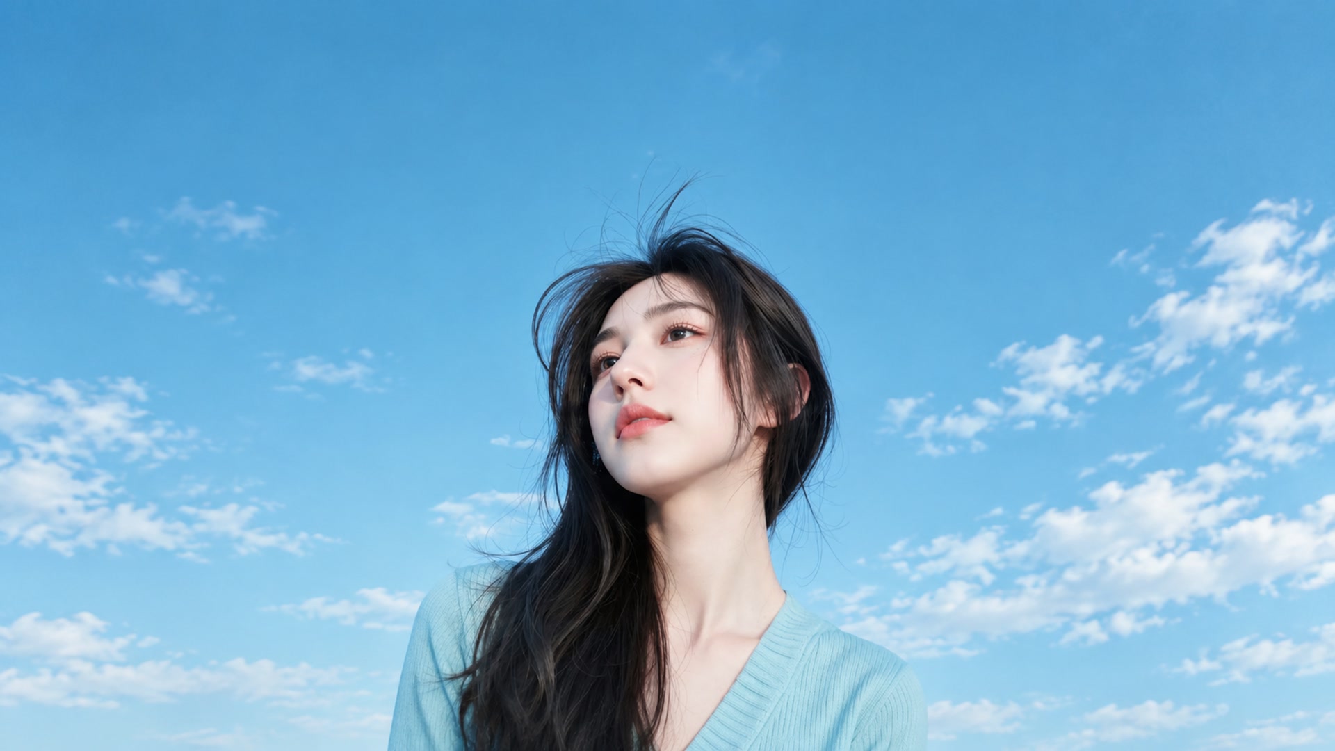 晴空下的温柔目光