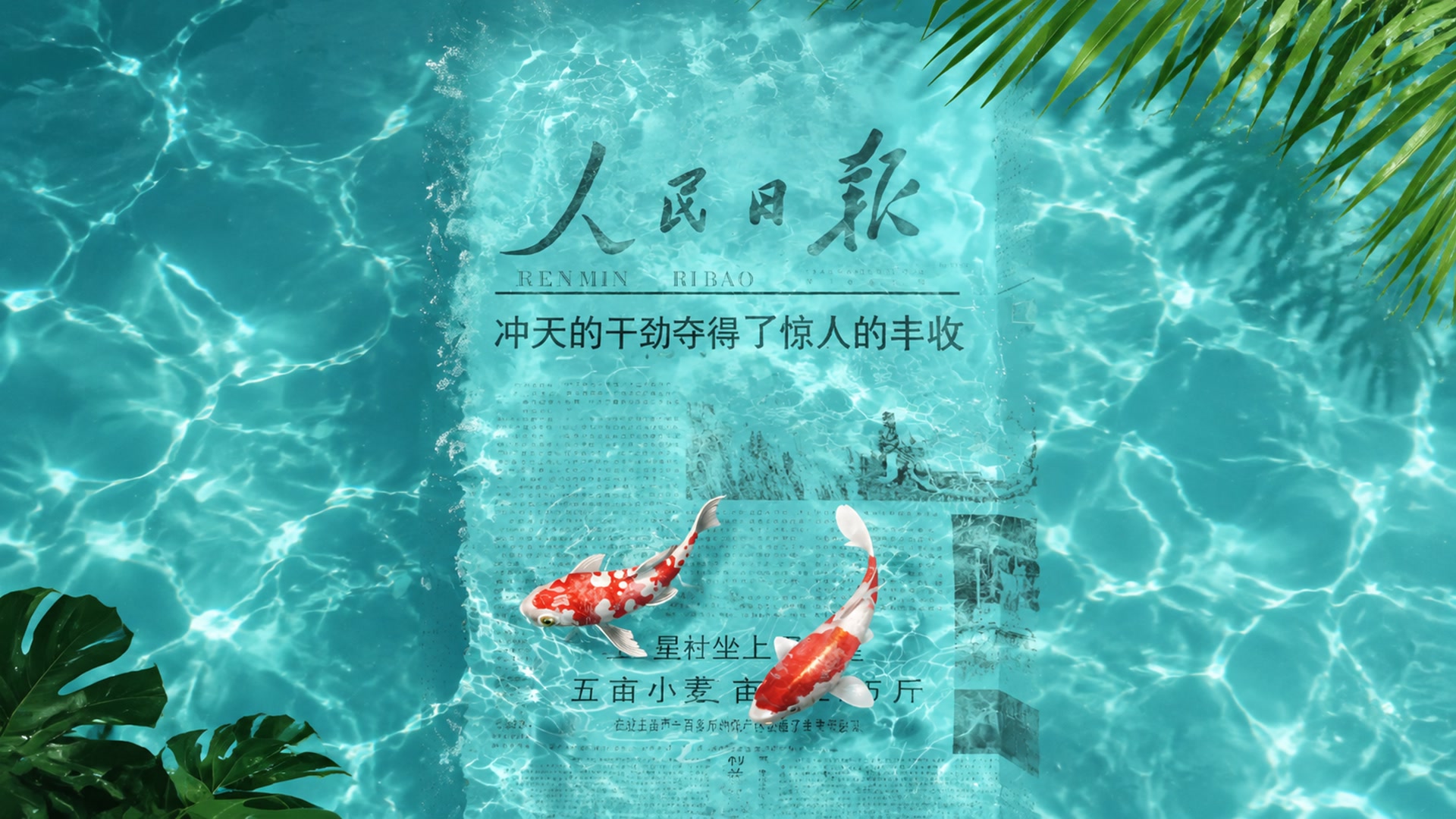 锦鲤跃入清池