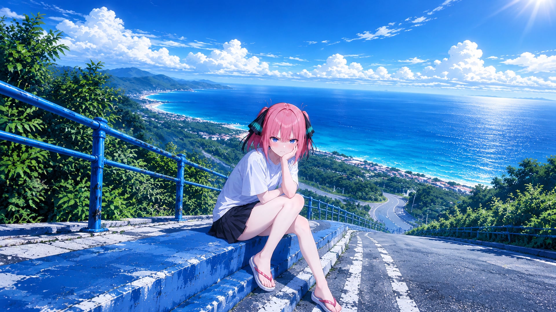 海边少女望海