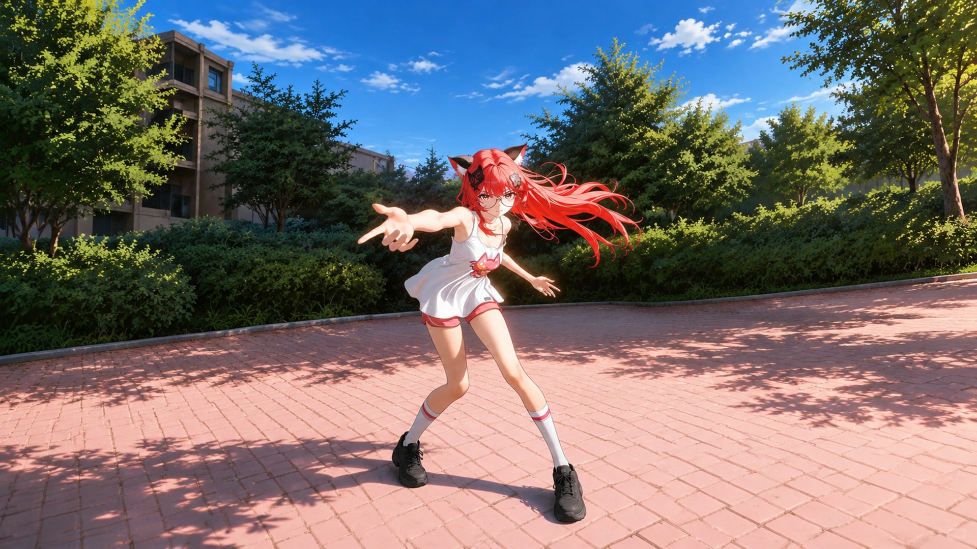 红发少女迎光跃