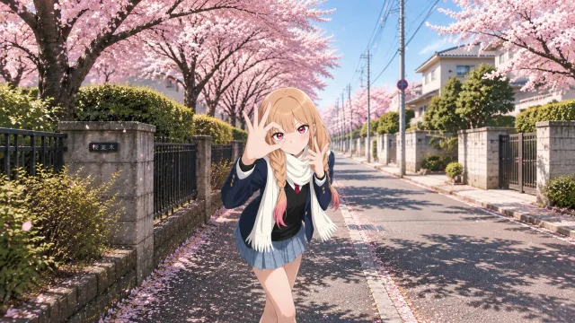 樱花街角少女